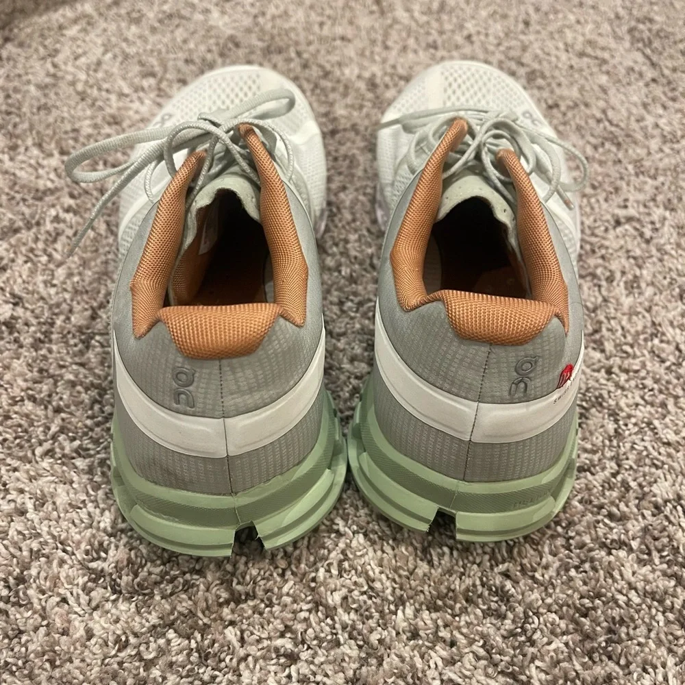 ON Cloudflow Womens Shoes Size 11, Color: Aloe/White - Picture 7 of 10